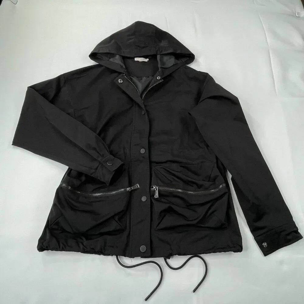 Good American Volume Hooded Jacket Black Womens XS